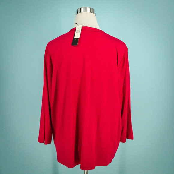 Talbots Plus Size 2X Pink V Neck 3/4 Sleeve Rayon Blend Knit Top Shirt Tee NEW - Picture 3 of 6